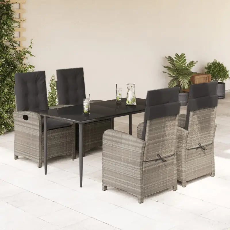 Poly rattan tuinset voor gemakkelijk schoon en comfortabele zitervaring - 160 cm tafellengte / Zonder voetensteun