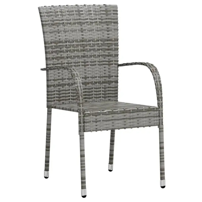 Poly rattan tuinset voor gezellige maaltijden en terrasplezier - Grijs - Tuinsets