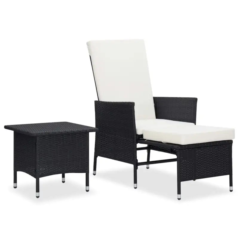 Poly Rattan Tuinset voor Relaxen op je Terras of in de Tuin - Zwart - Tuinsets