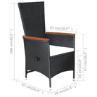 Poly rattan tuinset voor stijlvol tuinmeubilair inclusief levering bevat - Zwart - Tuinsets