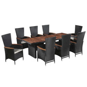 Poly rattan tuinset voor stijlvol tuinmeubilair inclusief levering bevat - Zwart - Tuinsets