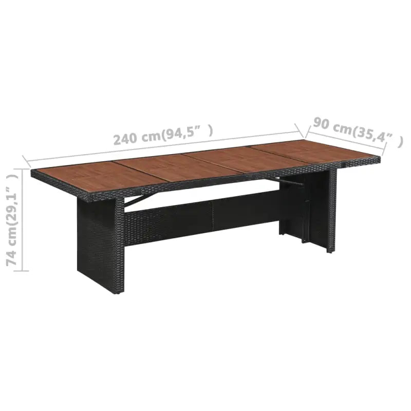 Poly rattan tuinset voor stijlvol tuinmeubilair inclusief levering bevat - Zwart - Tuinsets