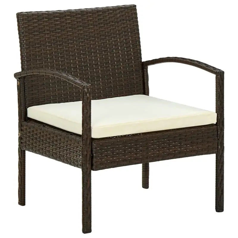 Poly rattan tuinstoel voor buiten dineren en genieten van het weer - Bruin / 1 - Tuinstoelen