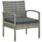 Poly rattan tuinstoel voor buiten dineren en genieten van het weer - Grijs / 1 - Tuinstoelen