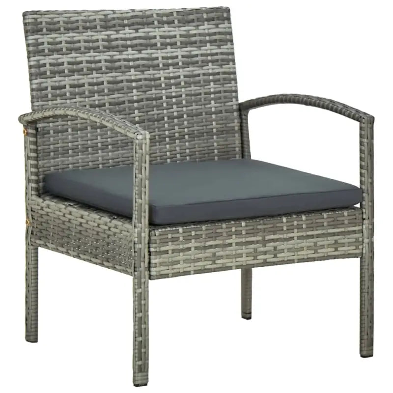 Poly rattan tuinstoel voor buiten dineren en genieten van het weer - Grijs / 1 - Tuinstoelen