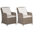 Poly rattan tuinstoelen met gepoedercoat staal levering bevat - Bruin / 2 / Met rugkussen - Tuinstoelen