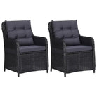 Poly rattan tuinstoelen met gepoedercoat staal levering bevat - Zwart / 2 / Met rugkussen - Tuinstoelen