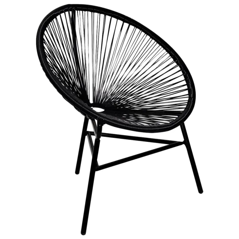 Poly rattan tuinstoelen met gepoedercoat stalen frame voor tuin en terras - Zwart / 1 - Tuinstoelen