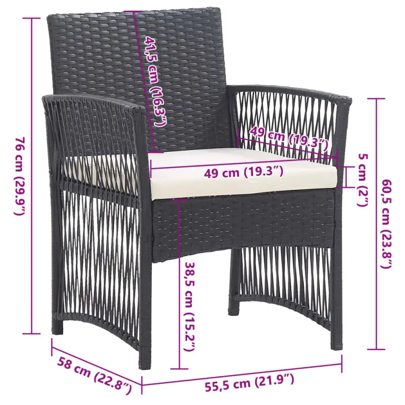 Poly Rattan Tuinstoelen met Levering Bevat voor Buitenruimtes - Tuinstoelen