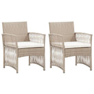 Poly Rattan Tuinstoelen met Levering Bevat voor Buitenruimtes - Beige / 2 - Tuinstoelen