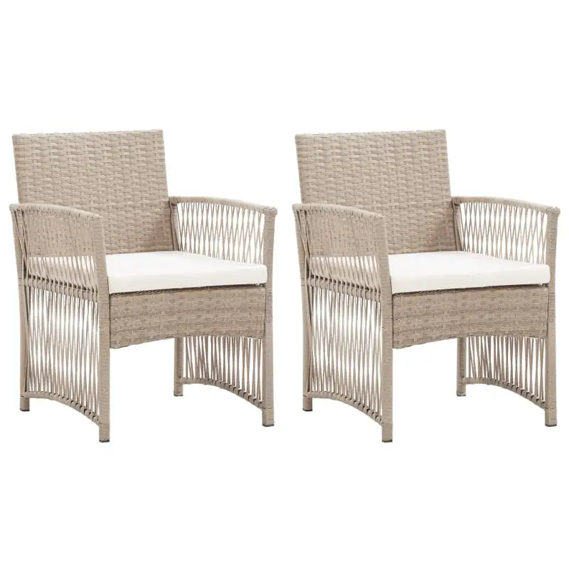 Poly Rattan Tuinstoelen met Levering Bevat voor Buitenruimtes - Beige / 2 - Tuinstoelen