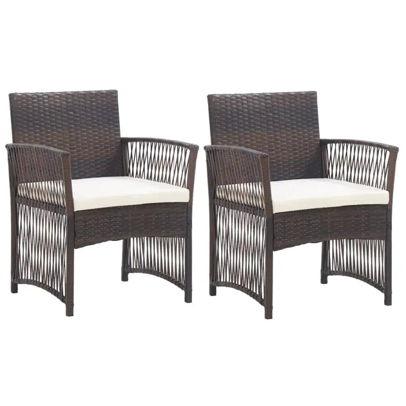 Poly Rattan Tuinstoelen met Levering Bevat voor Buitenruimtes - Bruin / 1 - Tuinstoelen