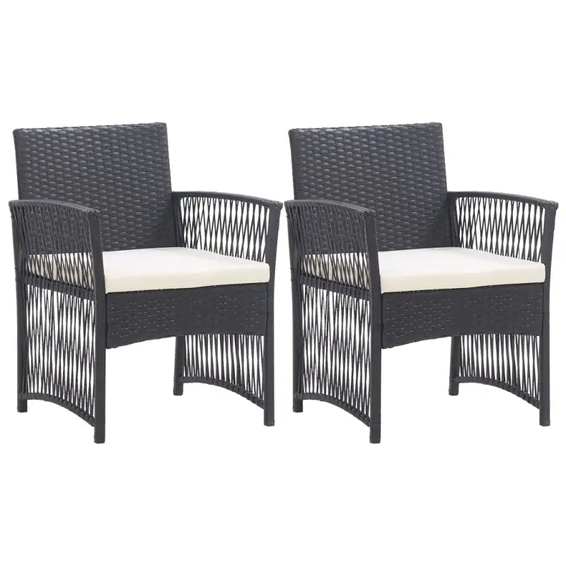 Poly Rattan Tuinstoelen met Levering Bevat voor Buitenruimtes - Zwart / 1 - Tuinstoelen