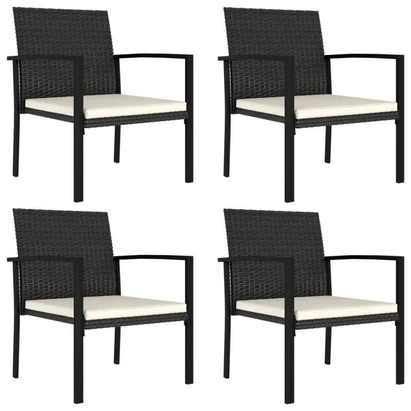 Poly Rattan Tuinstoelen Set voor een Moderne en opvallende tuinstijl - Zwart / 4 - Tuinstoelen