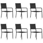 Poly Rattan Tuinstoelen voor Diner en Ontspanning - Zwart / 6 - Tuinstoelen