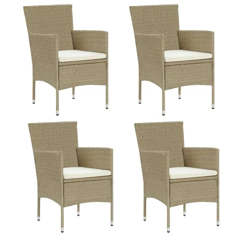 Poly rattan tuinstoelen voor een moderne en stijlvolle tuinset - Beige / 4 - Tuinstoelen