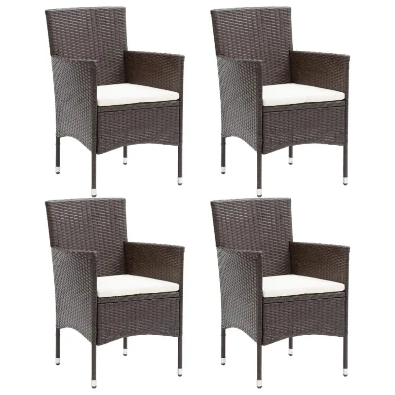 Poly rattan tuinstoelen voor een moderne en stijlvolle tuinset - Bruin / 4 - Tuinstoelen