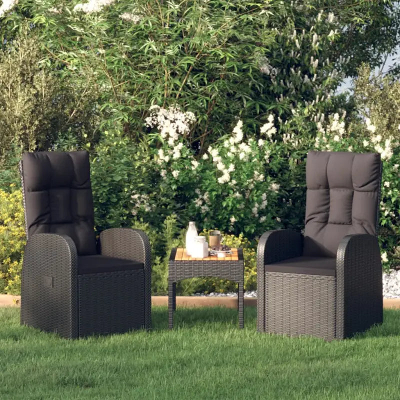 Poly Rattan Tuinstoelen voor een moderne tuin of balkon uitstraling - Zwart / 2 - Tuinstoelen