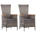 Poly Rattan Tuinstoelen voor een moderne tuin of balkon uitstraling - Grijs / 2 - Tuinstoelen