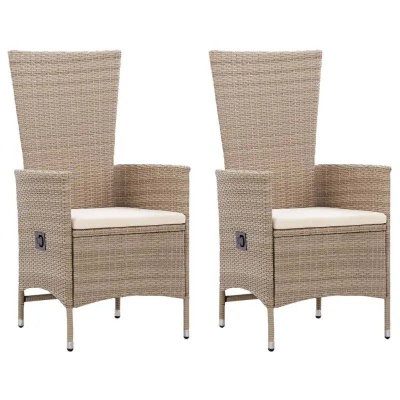 Poly Rattan Tuinstoelen voor een moderne tuin of balkon uitstraling - Beige / 2 - Tuinstoelen