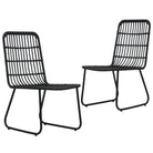 Poly Rattan Tuinstoelen voor een Rustieke Buitenruimte - Zwart / 2 - Tuinstoelen