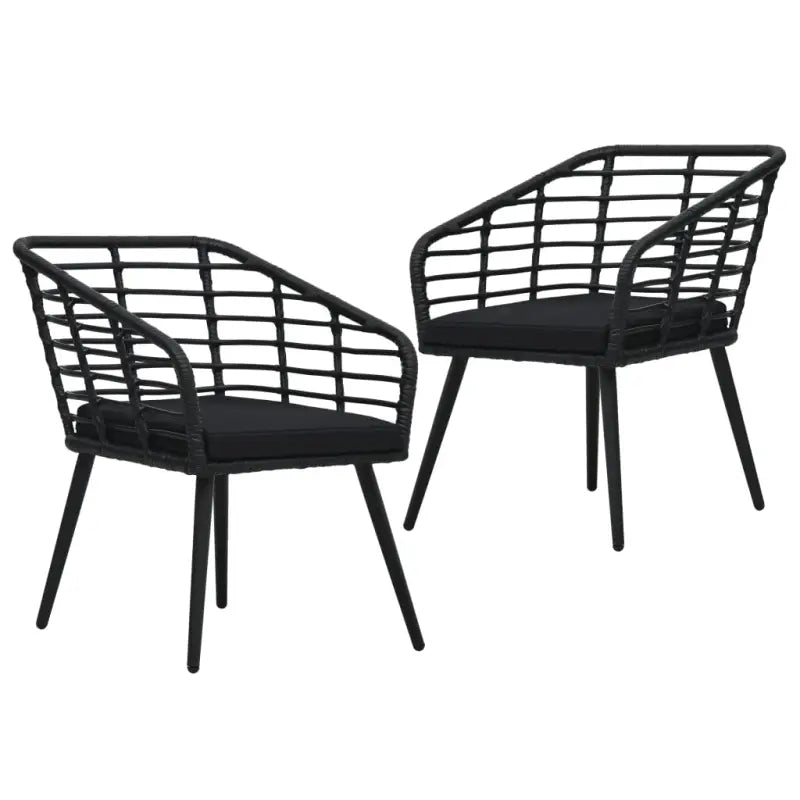 Poly rattan tuinstoelen voor rustieke charme en veelzijdigheid - Zwart / 2 - Tuinstoelen