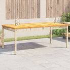 Poly Rattan tuintafel eenvoudig schoon voor gezellige tuin en terras momenten - Beige en bruin / 180 x 90 x 75 cm / 1