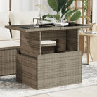 Poly rattan tuintafel met gehard glas gemakkelijk schoon voor in tuin of terras - Grijs / 1 / Glas - Tuintafels