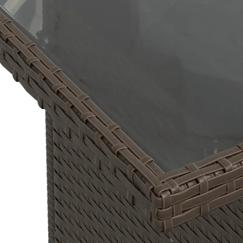 Poly rattan tuintafel met gehard glas gemakkelijk schoon voor in tuin of terras - Tuintafels