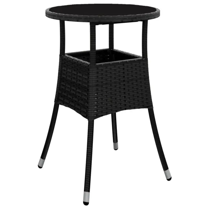 Poly Rattan Tuintafel met Gehard Glas voor buitengebruik - Tuintafels