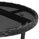 Poly Rattan Tuintafel met Gehard Glas voor buitengebruik - Tuintafels