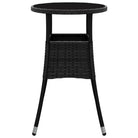 Poly Rattan Tuintafel met Gehard Glas voor buitengebruik - Tuintafels