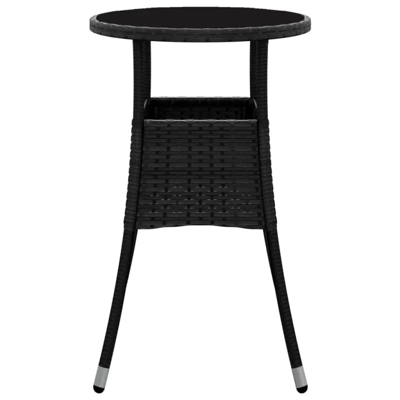 Poly Rattan Tuintafel met Gehard Glas voor buitengebruik - Tuintafels