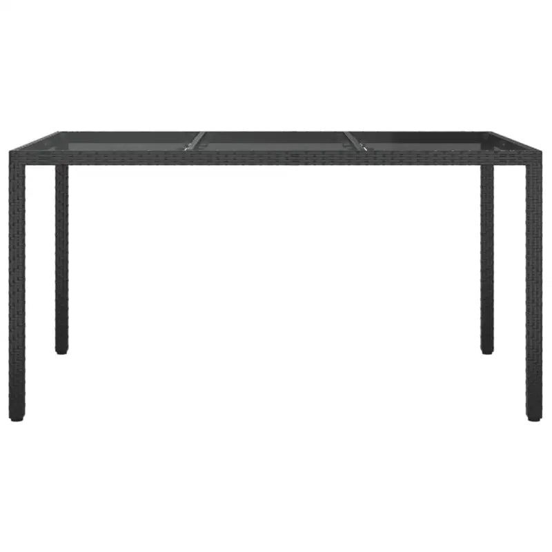 Poly rattan tuintafel met gehard glas voor een stijlvolle buitenruimte - Tuintafels
