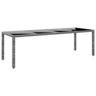 Poly rattan tuintafel met gehard glas voor een stijlvolle buitenruimte - Grijs / 1 - Tuintafels