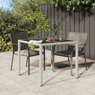 Poly rattan tuintafel met gehard glas voor een stijlvolle buitenruimte - Wit / 90 x 90 x 75 cm / 1 - Tuintafels