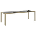 Poly rattan tuintafel met gehard glas voor een stijlvolle buitenruimte - Beige / 1 - Tuintafels