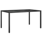 Poly rattan tuintafel met gehard glas voor een stijlvolle buitenruimte - Tuintafels