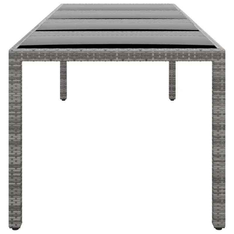 Poly rattan tuintafel met gehard glas voor een stijlvolle buitenruimte - Tuintafels