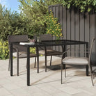 Poly rattan tuintafel met gehard glas voor een stijlvolle buitenruimte - Zwart / 150 x 90 x 75 cm / 1 - Tuintafels