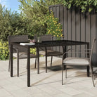 Poly rattan tuintafel met gehard glas voor een stijlvolle buitenruimte - Bruin / 150 x 90 x 75 cm / 1 - Tuintafels