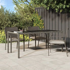 Poly rattan tuintafel met gehard glas voor stijl en stabiliteit - Grijs en zwart / 1 - Tuintafels