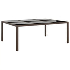 Poly rattan tuintafel met gehard glas voor stijlvolle buitenruimte - Bruin / 1 - Tuintafels