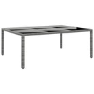 Poly rattan tuintafel met gehard glas voor stijlvolle buitenruimte - Grijs / 1 - Tuintafels