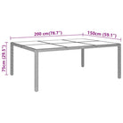 Poly rattan tuintafel met gehard glas voor stijlvolle buitenruimte - Tuintafels
