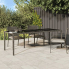 Poly rattan tuintafel met gehard glas voor stijlvolle buitenruimte - Tuintafels