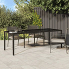 Poly rattan tuintafel met gehard glas voor stijlvolle buitenruimte - Bruin / 1 - Tuintafels