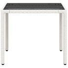 Poly rattan tuintafel met gemakkelijk schoon en gehard glas - Tuintafels