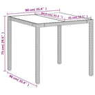 Poly rattan tuintafel met gemakkelijk schoon en gehard glas - Tuintafels