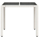 Poly rattan tuintafel met gemakkelijk schoon en gehard glas - Tuintafels